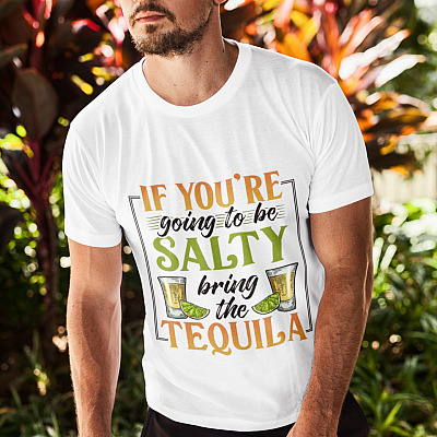 Alternative view of If You're Going To Be Salty Bring The Tequila T-shirt - V-neck - Funny Cinco De Mayo Tequila Shirt