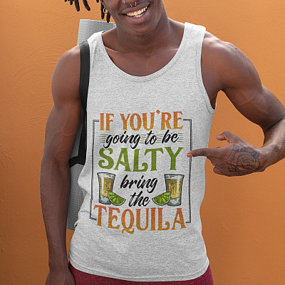 Alternative view of If You're Going To Be Salty Bring The Tequila Tank Top - Funny Cinco De Mayo Tequila Ladies Racerback Tank