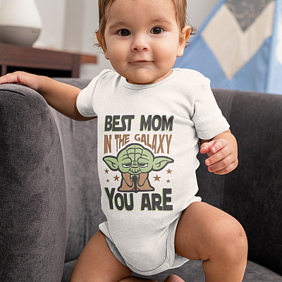 Alternative view of Baby Yoda The Best Mom In The Galaxy You Are Baby Onesie - Mother's Day Daddy Infant Baby Bodysuit