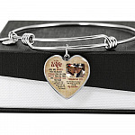 Personalized Photo To My Wife You Are Braver Than You Believe Stronger Than You Seem Heart Pendant Necklace-Bangle