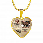 Personalized Photo To My Wife You Are Braver Than You Believe Stronger Than You Seem Heart Pendant Necklace-Bangle