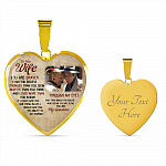 Personalized Photo To My Wife You Are Braver Than You Believe Stronger Than You Seem Heart Pendant Necklace-Bangle