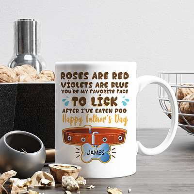 Alternative view of Personalized Roses Are Red Violets Are Blue Happy Father's Day Dog Mom Mug-Beer Stein-Water Bottle-Color Changing Mug