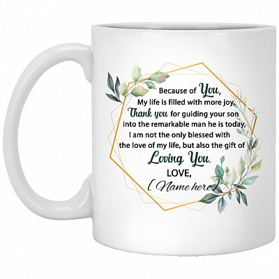 Personalized Because of You Mug, White, 11 oz. White Mug