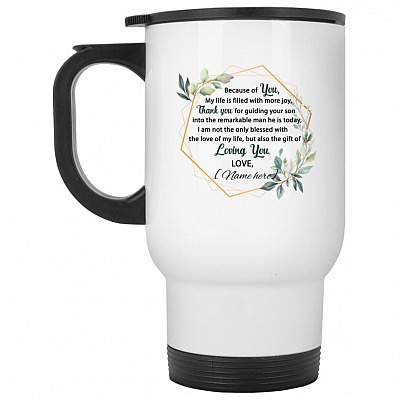 14 oz. White Travel Mug