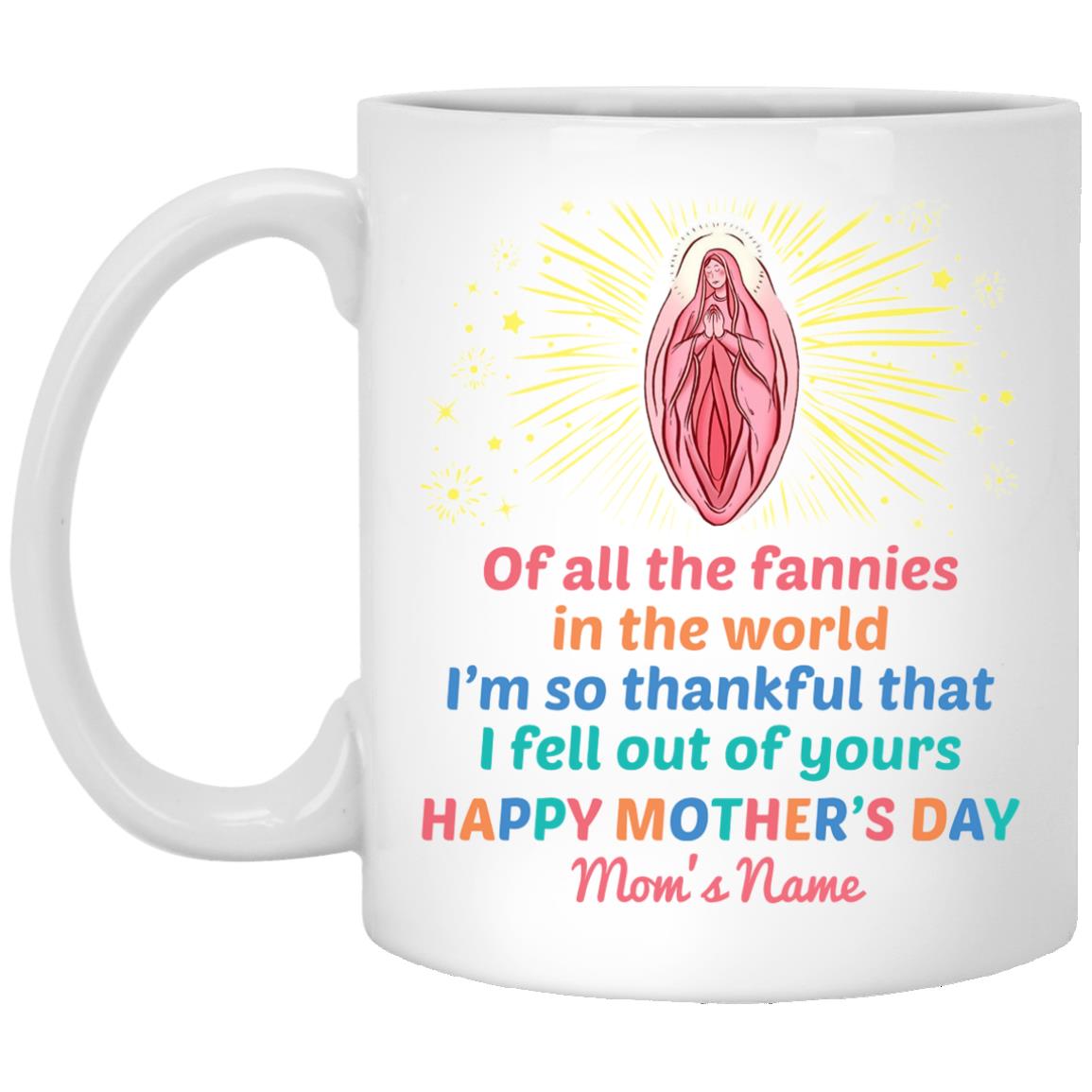 Personalized Happy Mother, White, 11 oz. White Mug