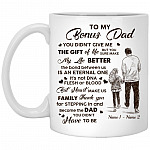 Personalized Bonus Dad, White, 11 oz. White Mug