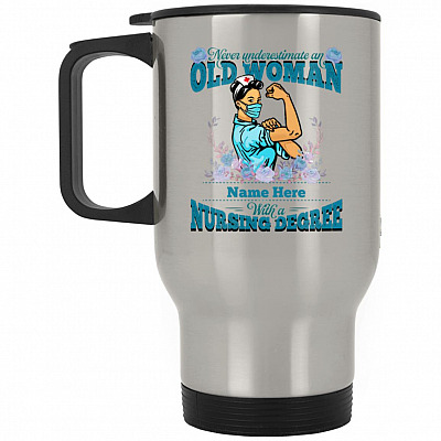14 oz. Silver Travel Mug