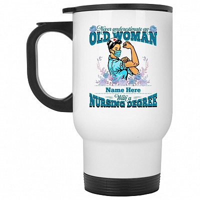 14 oz. White Travel Mug