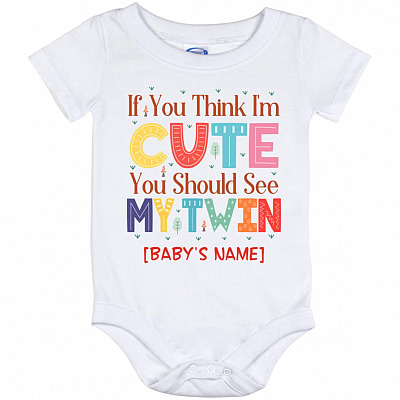 Personalized If, White, Baby Onesie - 12 Month