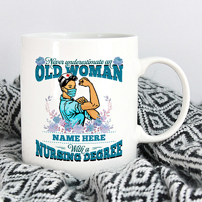 Alternative view of Personalized Nursing School Graduation Gifts Coffee Mug- Never Underestimate the Power Travel Bottle