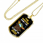The Master Now I Am Baby Yoda Wearing Mask Graduation 2021 Dog Tag Pendant Necklace