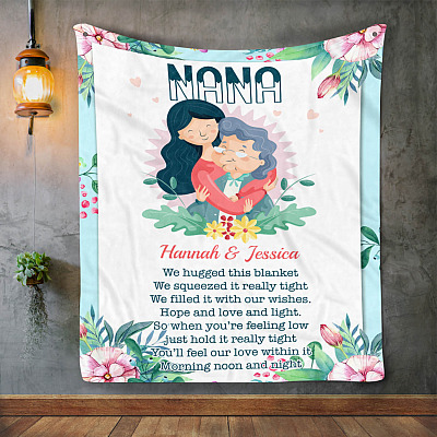 Personalized Nana Gift from Grandkids Fleece Blanket - You'll Feel Our Love Mink Sherpa Blanket