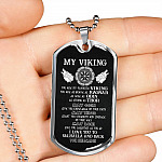 My Viking You Are My Favorite Viking I Love You To Valhalla and Back Your Shieldmaiden Dog Tag Pendant Necklace