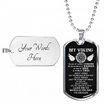 My Viking You Are My Favorite Viking I Love You To Valhalla and Back Your Shieldmaiden Dog Tag Pendant Necklace