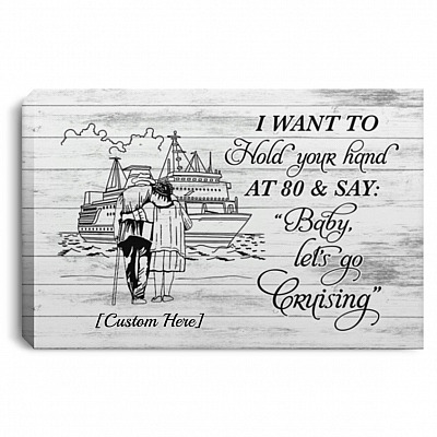 Personalized I Want To Hold Your Ha, White, 0.75'' Framed Canvas