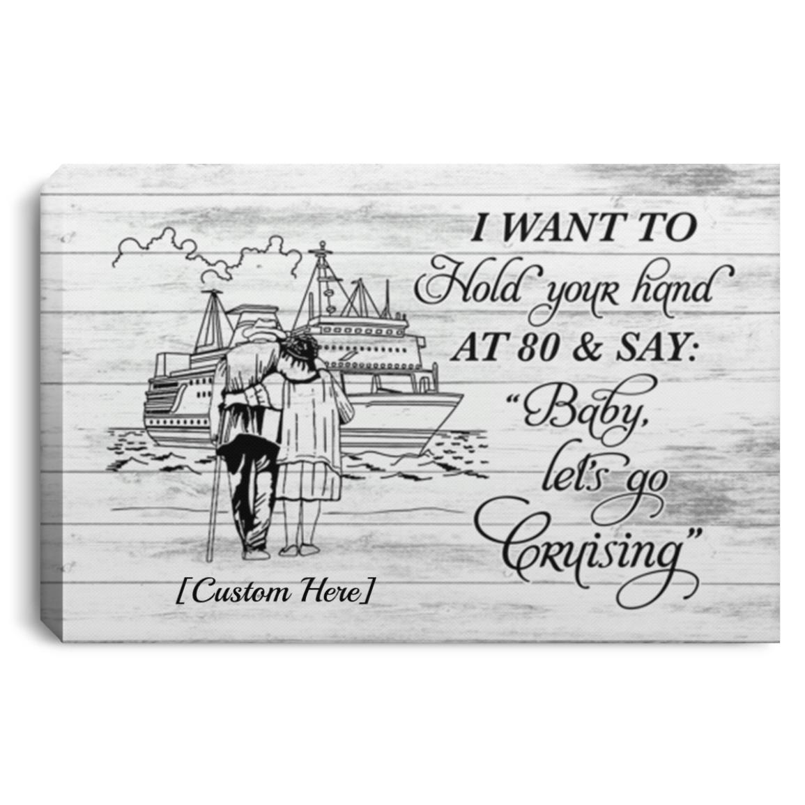 Personalized I Want To Hold Your Ha, White, 0.75'' Framed Canvas