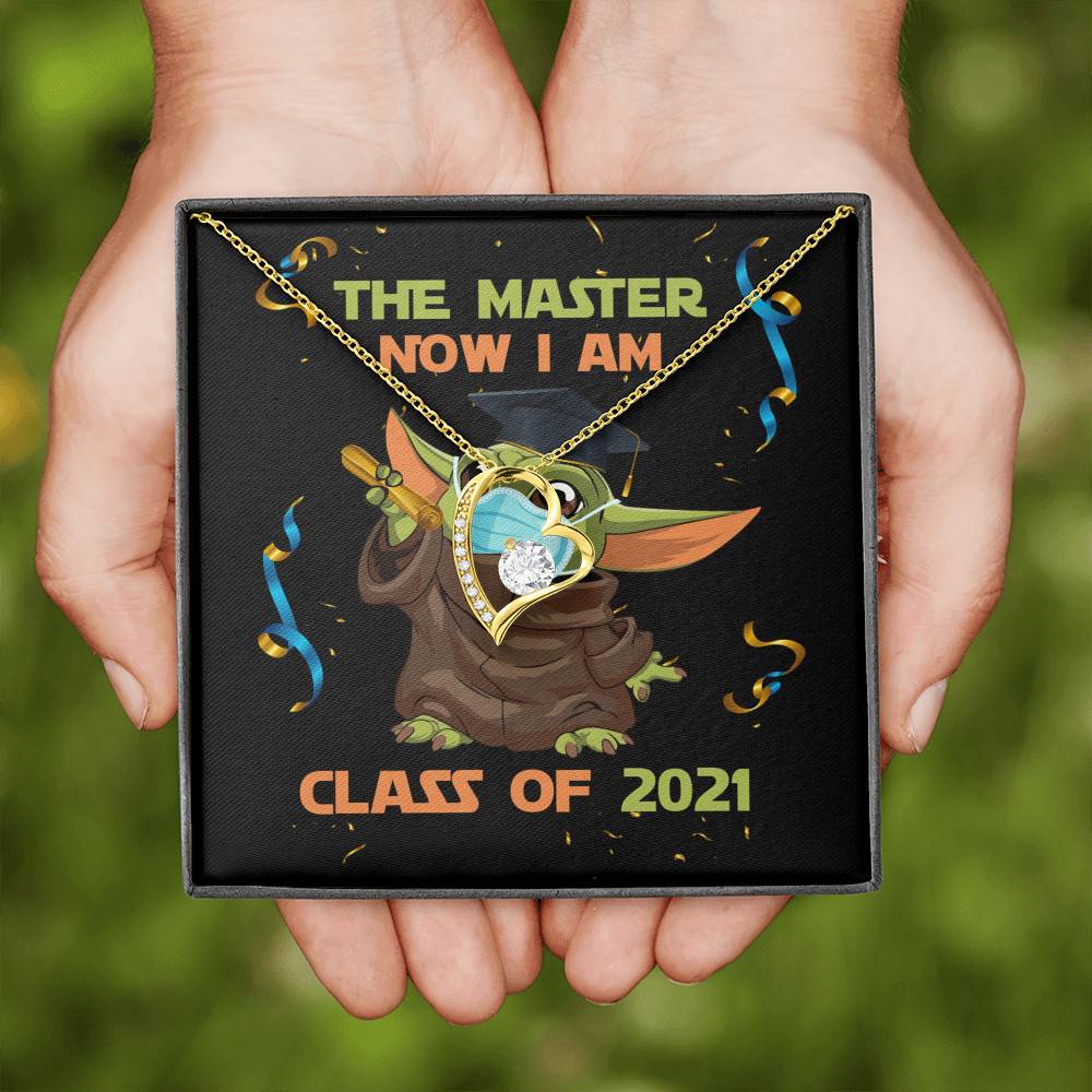 The Master Now I Am Baby Yoda Wearing Mask Graduation 2021 Interlocking Hearts Pendant Necklace The Master Now I Am Baby Yoda Wearing Mask Graduation 2021 Interlocking Hearts Pendant Necklace
