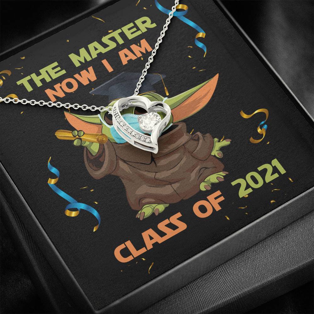 The Master Now I Am Baby Yoda Wearing Mask Graduation 2021 Interlocking Hearts Pendant Necklace The Master Now I Am Baby Yoda Wearing Mask Graduation 2021 Interlocking Hearts Pendant Necklace