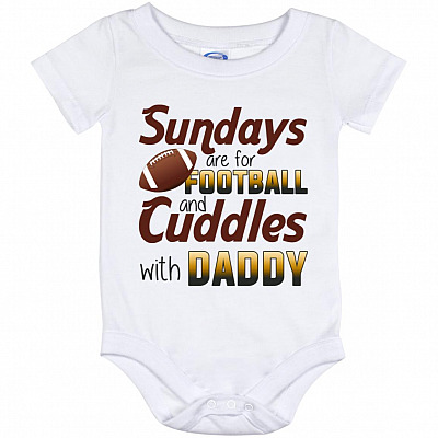 Football Onesie, White, Baby Onesie - 12 Month