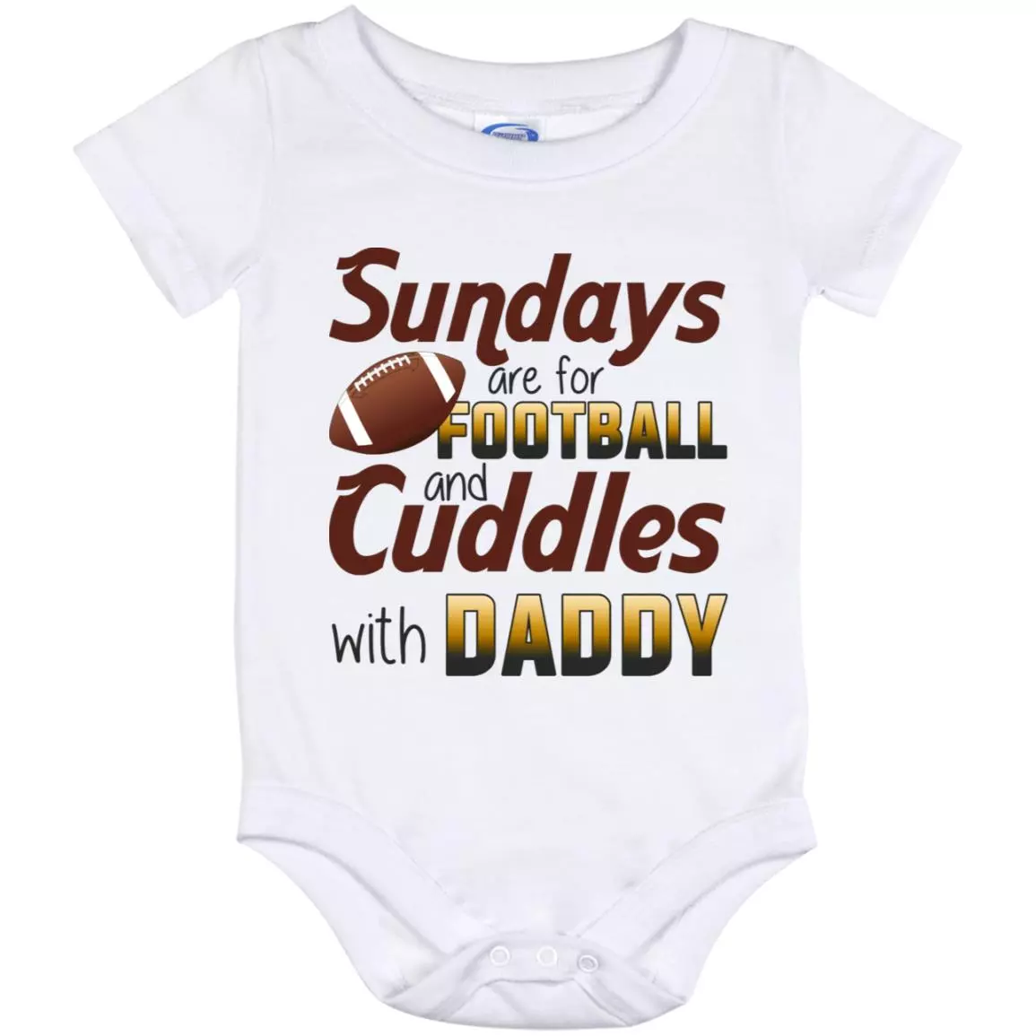 Football Onesie, White, Baby Onesie - 12 Month