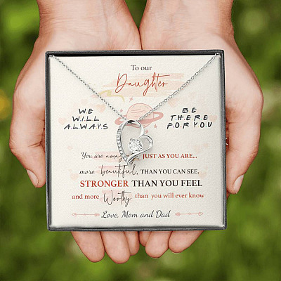 To Our Daughter We'll Always Be There for You from Mom and Dad You Are Amazing Forever Love Pendant Necklace