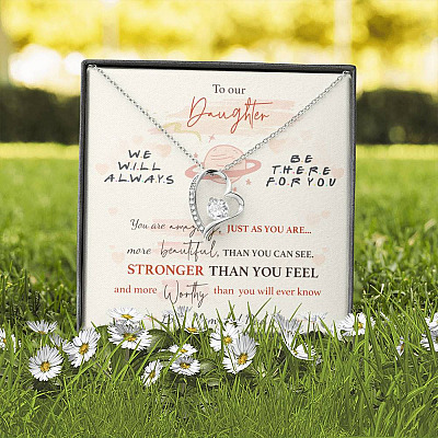 To Our Daughter We'll Always Be There for You from Mom and Dad You Are Amazing Forever Love Pendant Necklace