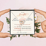 To Our Daughter We'll Always Be There for You from Mom and Dad You Are Amazing Interlocking Hearts Pendant Necklace