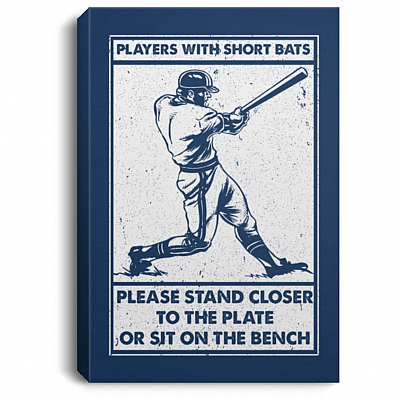 Players With Short Bats Pl, White, 0.75'' Framed Canvas