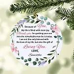 Personalized Because of You My Life Is Filled with More Joy Mother-In-Law Decorative Christmas Ornament
