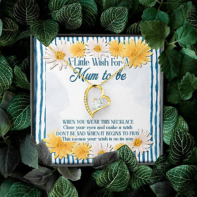A Little Wish For A Mum To Be Forever Love Pendant Necklace - Mom To Be Gift Necklace
