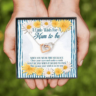A Little Wish For A Mum To Be interlocking Hearts Pendant Necklace - Mom To Be Gift Necklace