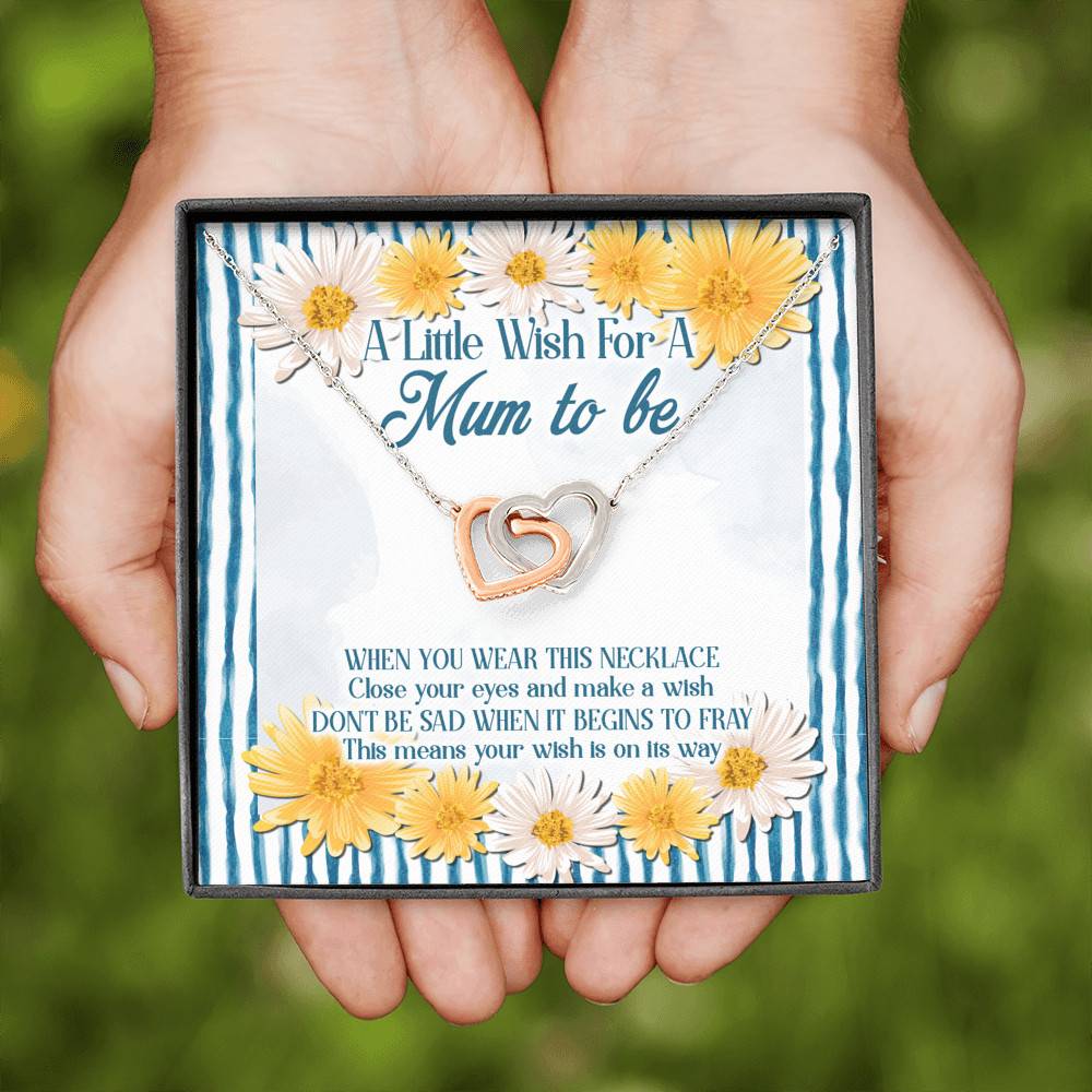 A Little Wish For A Mum To Be interlocking Hearts Pendant Necklace - Mom To Be Gift Necklace