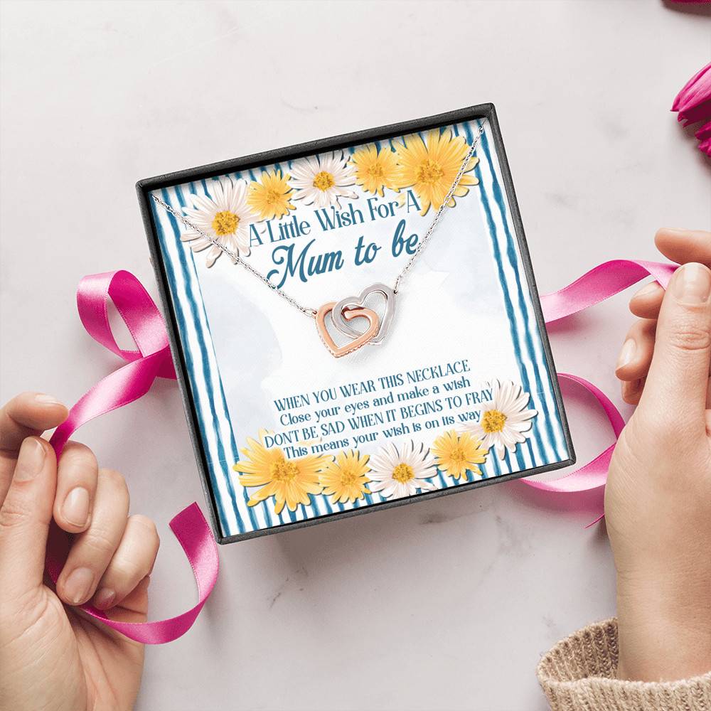 A Little Wish For A Mum To Be interlocking Hearts Pendant Necklace - Mom To Be Gift Necklace
