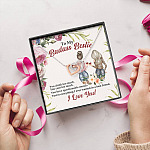 To My Badass Bestie You Drink You Cuss Too Much You're Everything I Want Interlocking Hearts Pendant Necklace