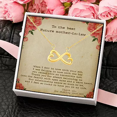 To The Best Future Mother In Law Thank You For Sharing Your Son Infinity Heart Pendant Necklace