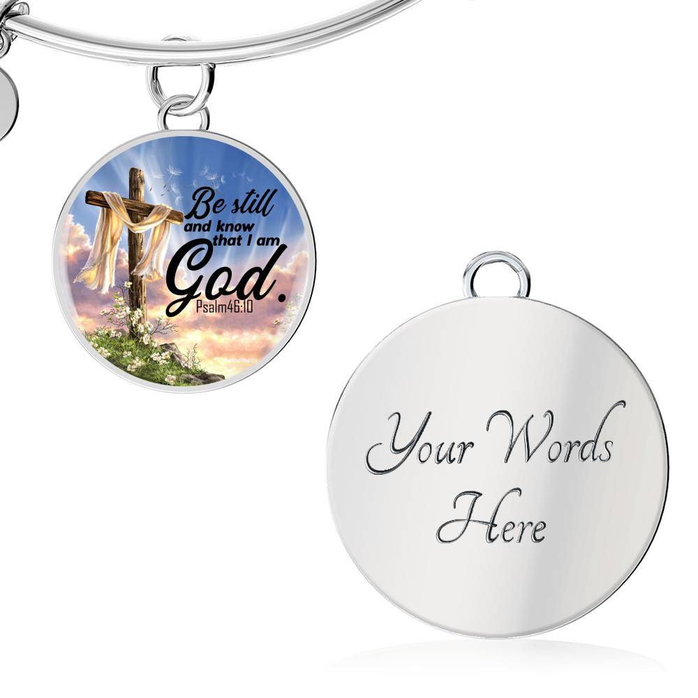 Be Still And Know That I Am God Circle Pendant Necklace