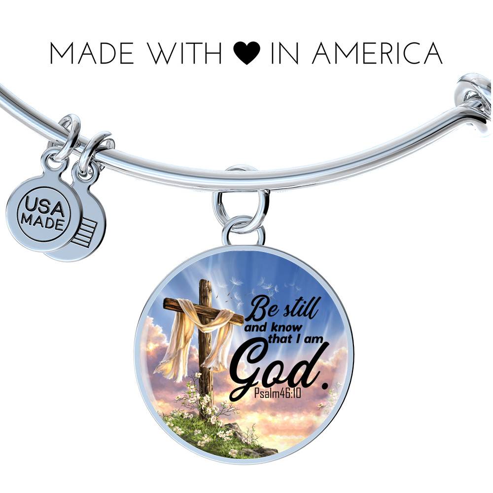 Be Still And Know That I Am God Circle Pendant Necklace