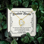 To My Badass Bestie You Drink You Cuss Too Much You're Everything I Want Funny Forever Love Pendant Necklace