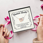 To My Badass Bestie You Drink You Cuss Too Much You're Everything I Want Funny Interlocking Hearts Necklace