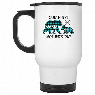 14 oz. White Travel Mug