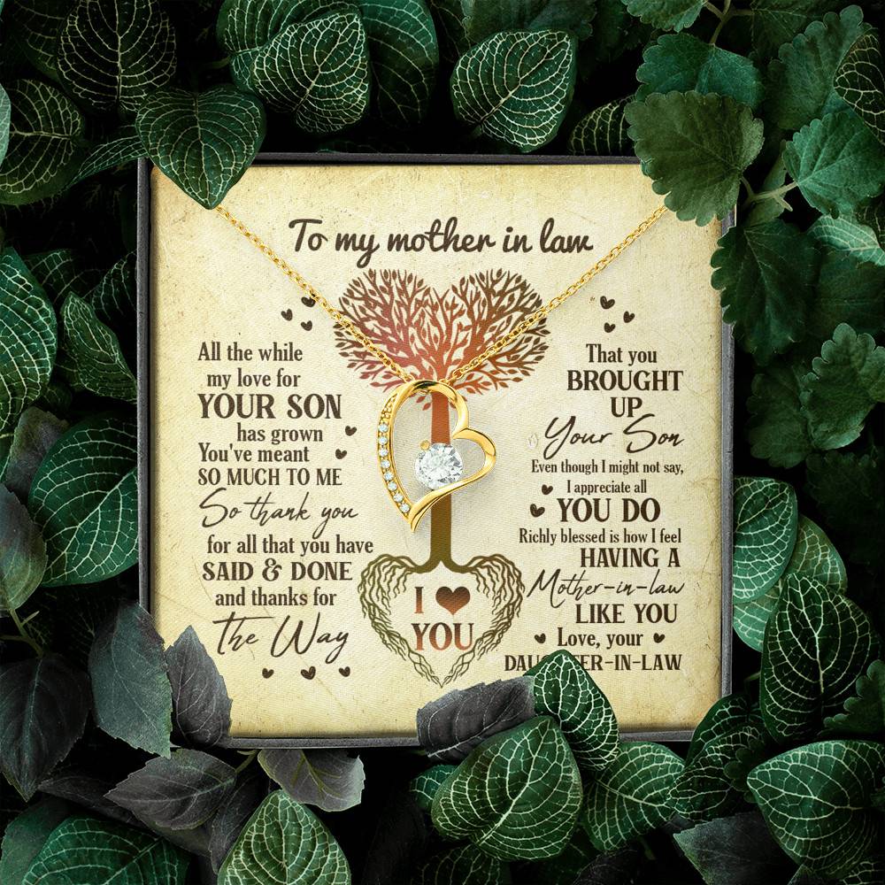 Heart Tree To My Mother In Law All The While My Love For Your Son Has Grown Forever Love Necklace
