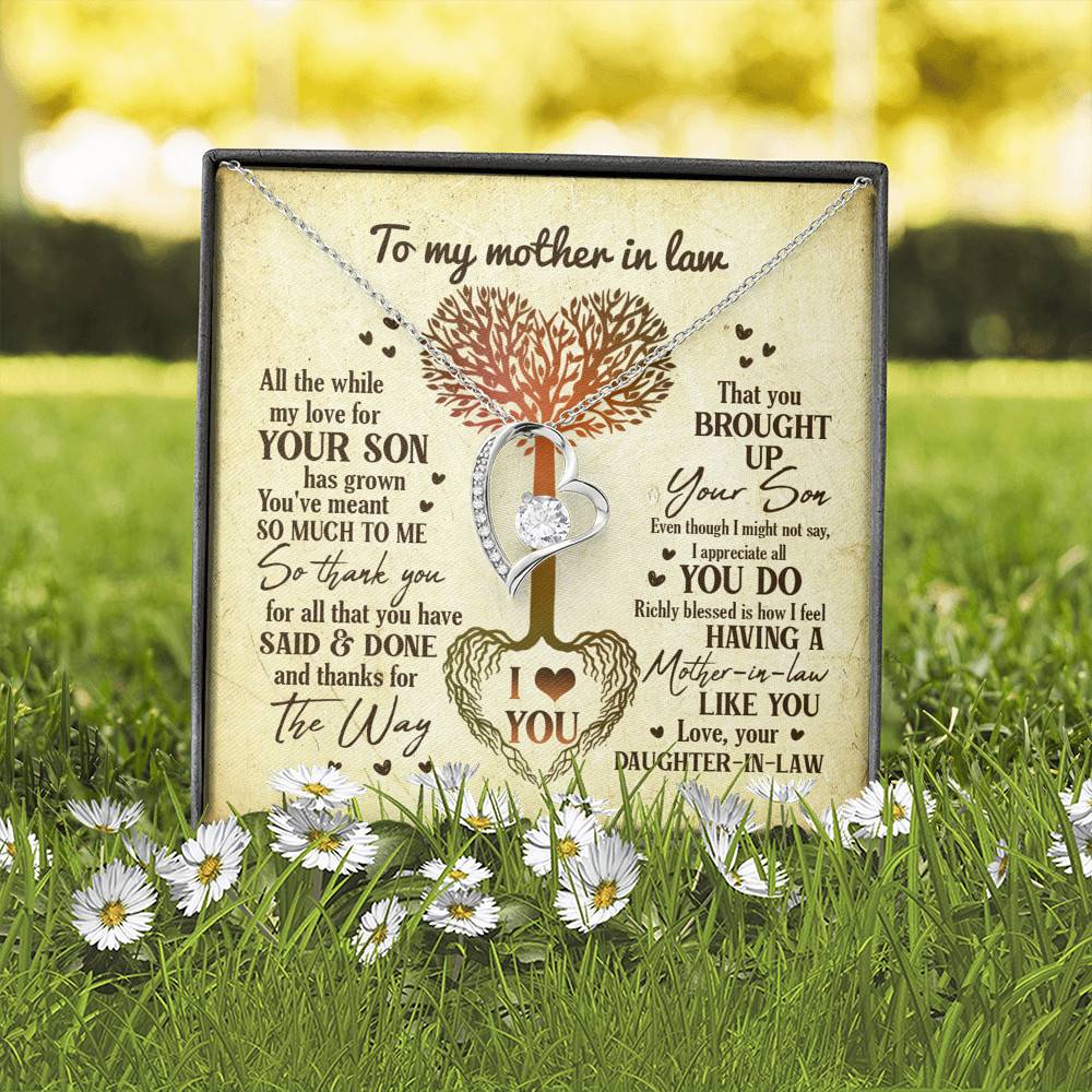 Heart Tree To My Mother In Law All The While My Love For Your Son Has Grown Forever Love Necklace