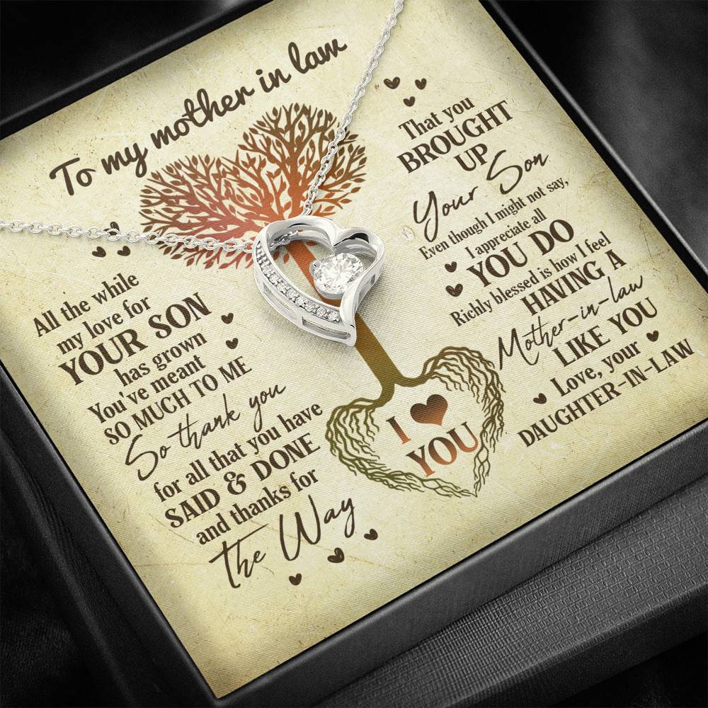 Heart Tree To My Mother In Law All The While My Love For Your Son Has Grown Forever Love Necklace