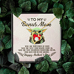To My Bonus Mom Yoda the One That Loves Me First Happy Mother's Day Forever Love Pendant Necklace