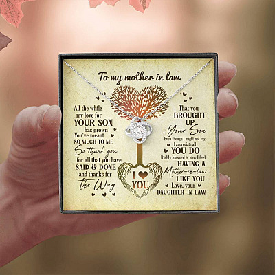 Heart Tree To My Mother In Law All The While My Love For Your Son Has Grown Love Knot Necklace