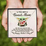 To My Bonus Mom Yoda the One That Loves Me First Happy Mother's Day Interlocking Hearts Pendant Necklace