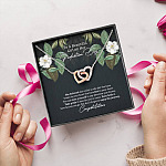 To A Beautiful Girl On Her Graduation Day Interlocking Hearts Pendant Necklace - Graduation GIft For Her