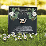 To A Beautiful Girl On Her Graduation Day Interlocking Hearts Pendant Necklace - Graduation GIft For Her