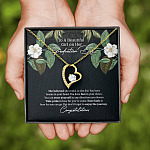 To A Beautiful Girl On Her Graduation Day Forever Love Heart Pendant Necklace - Graduation GIft For Her